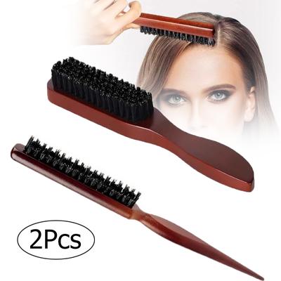 2Pcs Hair Massage Smoothing Hair Brush Bristle Brush Soft Salon Hairbrush Comb