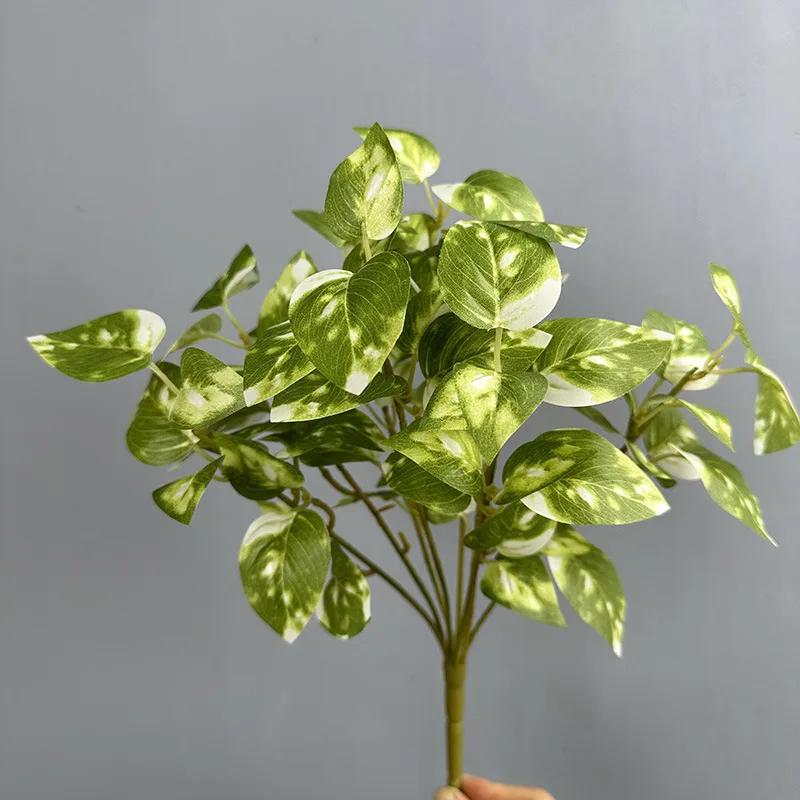 Simulation Green Mesh Leaves Plastic Plants Floral Auditorium Decorative Artificial Plant Sweet Potato Leaf Wedding Decoration