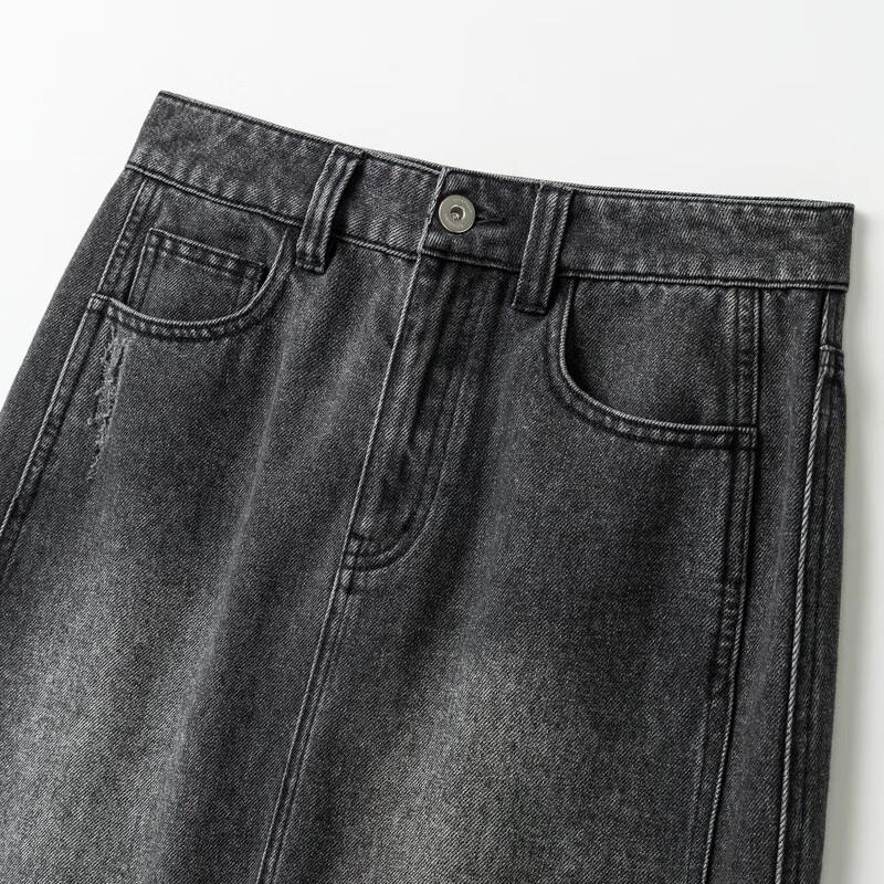 Broadcast Women's Vintage Washed Denim Midi Skirt