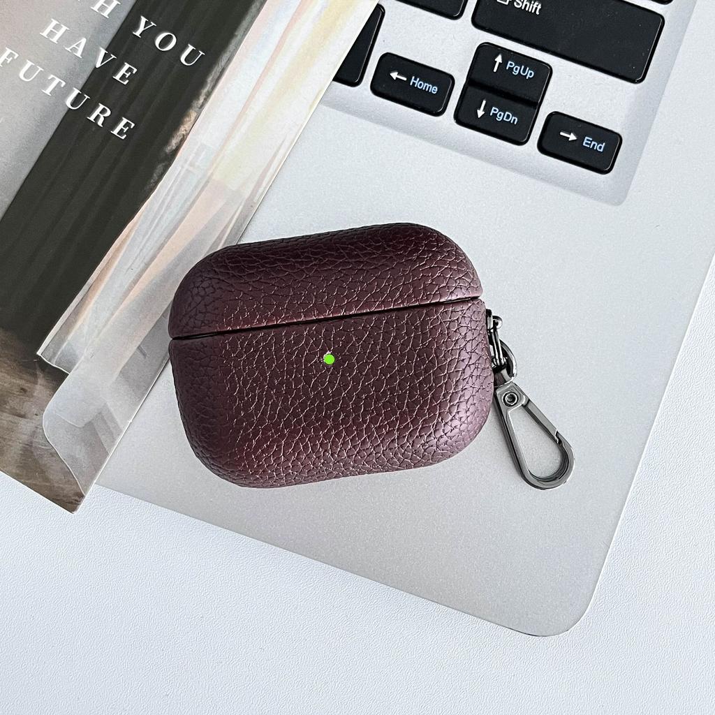 High End Business Bluetooth Earphone Case For Apple AirPods 1 2 3 4 Pro 2 3 Retro Litchi Texture Leather Protect Headphone Cover