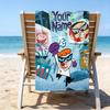 Custom Name Beach Towel Dexter Power Adventure Beach Towel, Soft Microfiber, Gift for Her/Him, Birthday, for Pool, Beach, Travel, Fan gifts