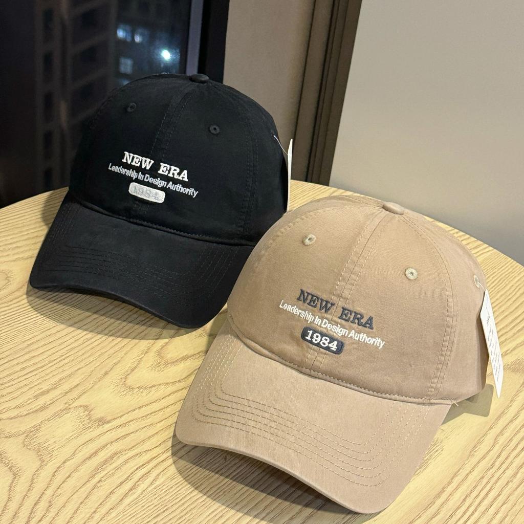 Korean Style Big Letters American Embroidery Retro Baseball Cap Baseball Cap Versatile Soft Top Face Display New Peaked Cap