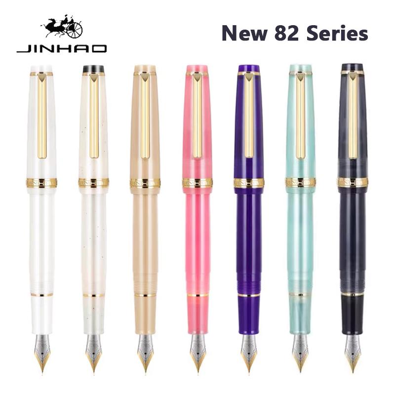 Jinhao 82 Fountain Pen New Color Acrylic Luxury Ink Pen EF/F/M/Bent Nib Business Office School Supplies Writing Pen Stationery