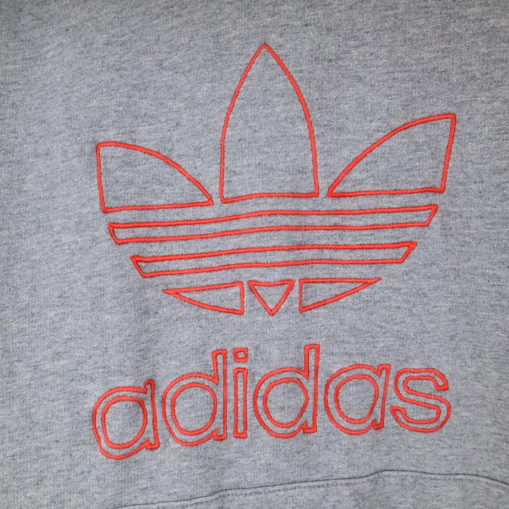 Adidas 80s Vintage Trefoil Logo Long Sleeve Sweatshirts M Gray Men's Used