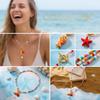 Bohemian Starfish Pendant Necklace For Women Handmade Rice Beads Ceramic Fish with OT Buckle Choker Summer Beach Party Jewelry