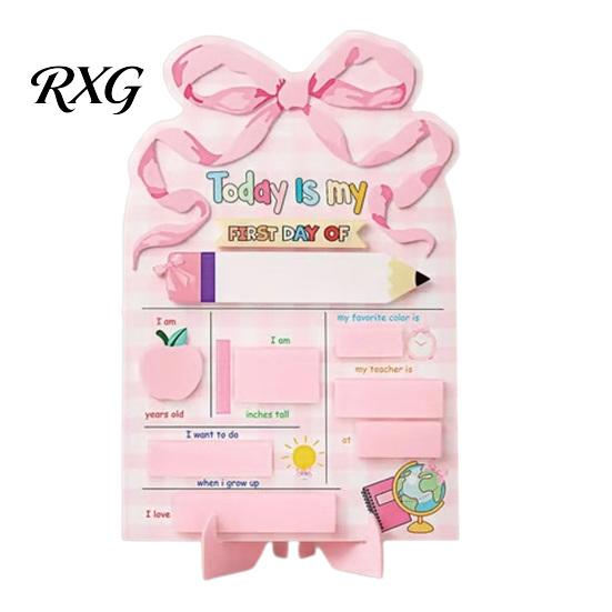 Child Drawing Board First Day of School Sign, Reusable Wooden Chalkboard Sign for Kids, Back Message Center to Decorations Supplies Kindergarten