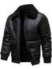 2026 Herren Freizeit Winter Pelzgefütterte Lederjacke mit Plus-Samt und Rechnungsoption