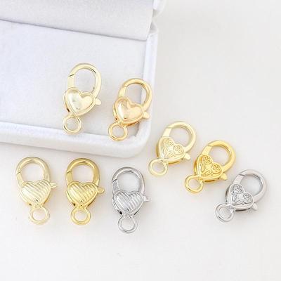 Gold-Plated Heart Lobster Clasp Keychain Pendant