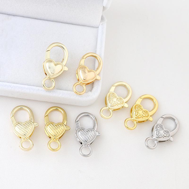 Gold-Plated Heart Lobster Clasp Keychain Pendant
