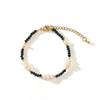 Special-Shaped Baroque Freshwater Pearl Black Spinel Necklace Niche Temperament Retro Black Crystal Collarbone Chain Women