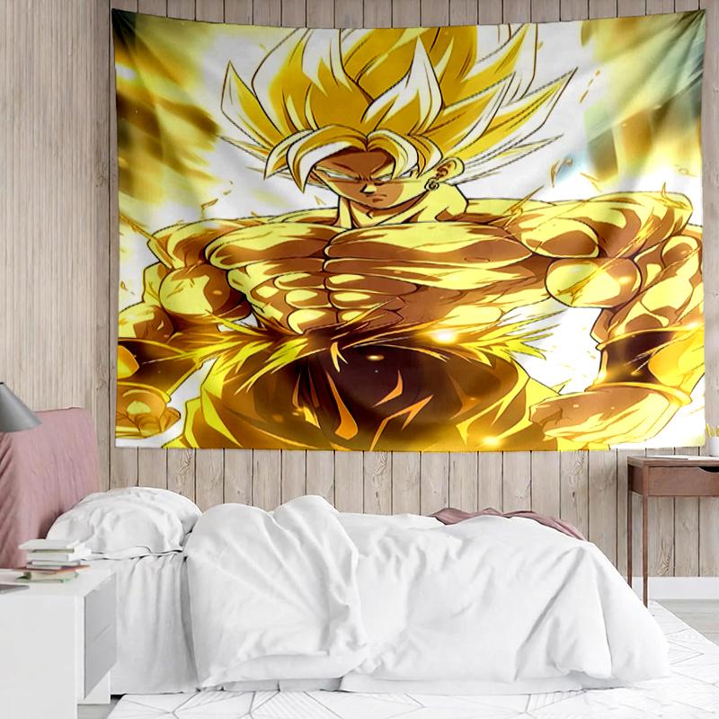 Dragon-Ball Print Tapestry, Backdrop, Easy Setup, Ideal for Bedroom, Office & Living Room, with Aesthetic Wall Hanging Decor.