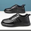Fashion Men Formal Shoes Casual Business Leather Shoe British Style Student Business Black Lace Up Round To Comfort Outdoor Shoes Men
