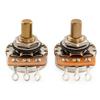 Musiclily Pro HD Short Solid for JB Electric A250K+B250K Potentiometer, Brass, Shaft, 1/4" A/B Curve, Telecaster, PB, Guitar/Bass (1A/1B Set)