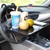 Space Saving Foldable Automotive Desk Table Serving as Workstation and Meal Tray in Vehicles Feature High Load Capacity
