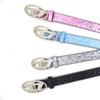 Shinning PU Belt with Rhinestones Buckle Woman Girl Decorative Belt for Skirt