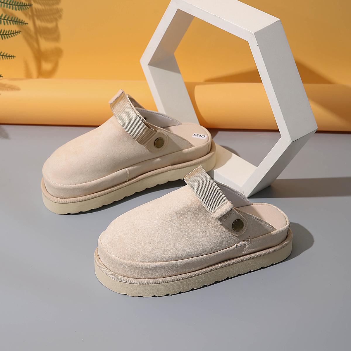 

New Style Platform-toe Women s Shoes - Casual Half Slippers 38 бежевий