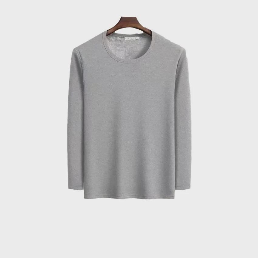 Men's Winter Plush Slim Fit Round Neck Long-Sleeve Sweater T-Shirt