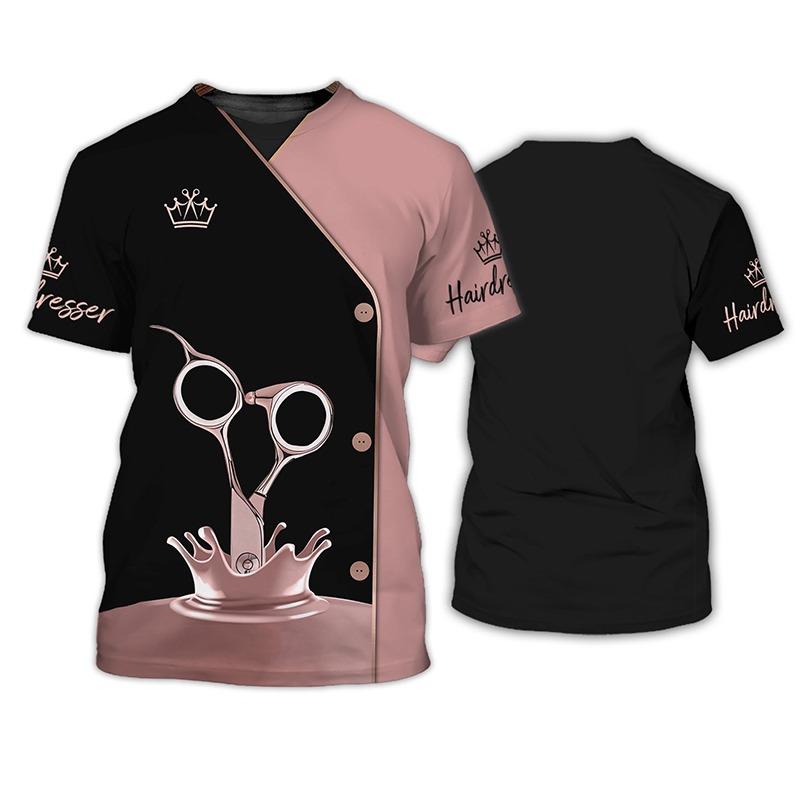 New Barber Hairdresser 3D Print T-shirts Women Uniform Streetwear Workwear T Shirt Harajuku Oversized Tops Tees Unisex Clothing