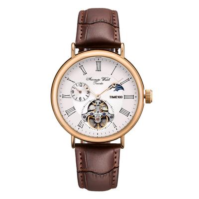 Dual Time Stylish Skeleton Analog Watch for Men Men's Watch, Waterproof, Automatic,
