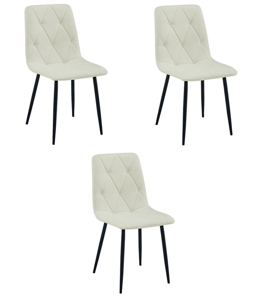 LIBRA chair - beige fabric / black legs x 3