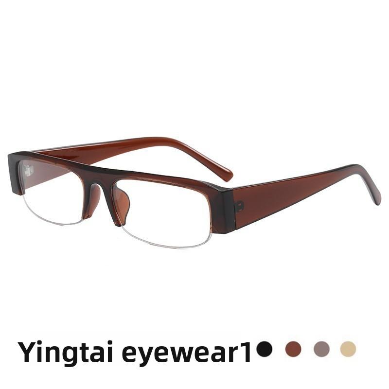 Vintage Half Frame Glasses For Men And Women With Uv400 Protection Stylish Eyewear For Casual And Fashion Use