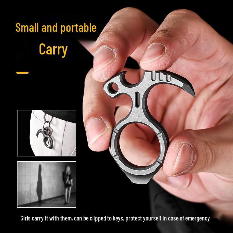 Outil porte-clés EDC multifonction en alliage de titane: Pied-de-biche et extracteur de clous portable