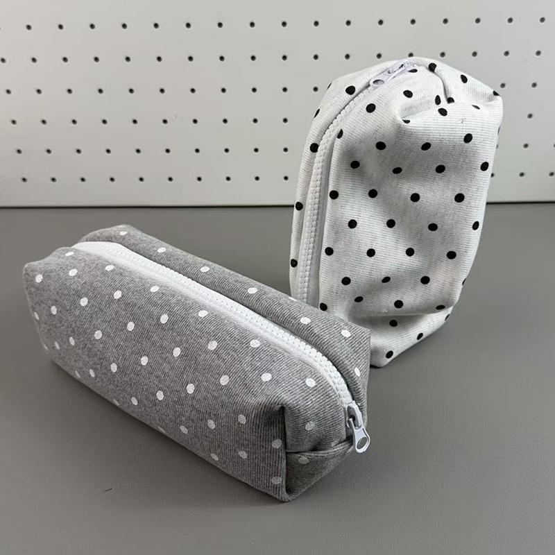 Polka Dot Ergonomic Design Pencil Case Large-capacity Soft Touch Pen Bag Stationery Pouch Stationery Organizer Back To School