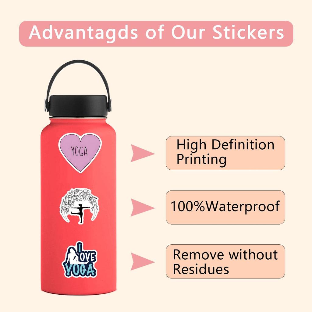 110 New-Style Waterproof Yoga Graffiti Stickers for Suitcases & Phones