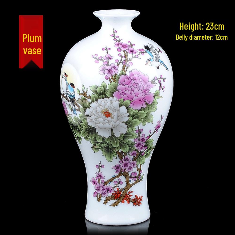 Modern Minimalist Ceramic Vase for Dried Flowers - Porcelain Ornament for Living Room Decor