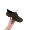 British Style Retro Women's Soft-soled One-pedal Simple Shallow-mouth Single Shoes 2025 New Spring, Autumn and Summer Grandma Shoes Three-season Shoes