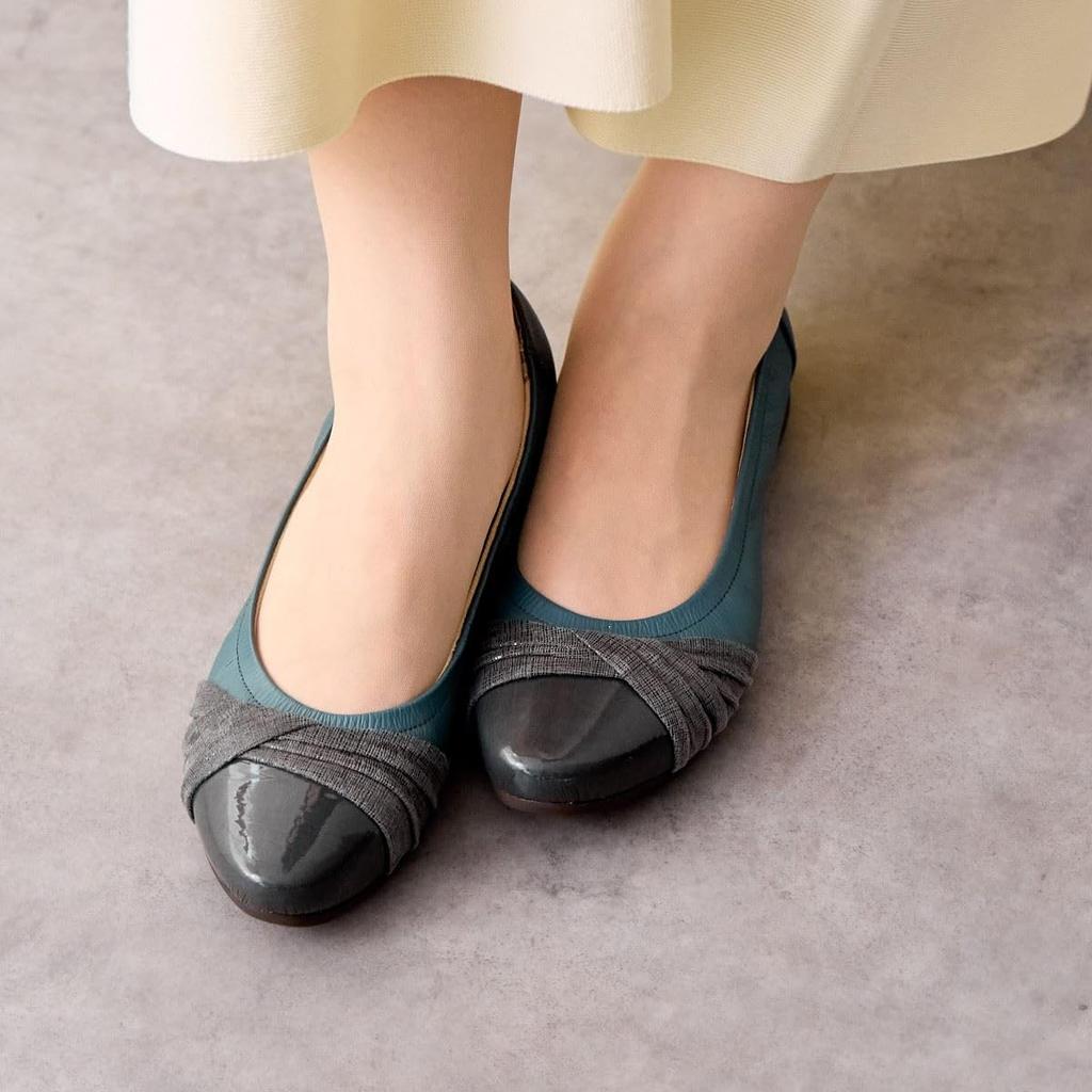 Himiko Cross Ribbon Sneaker Pumps / 643301 Blue Gray 255