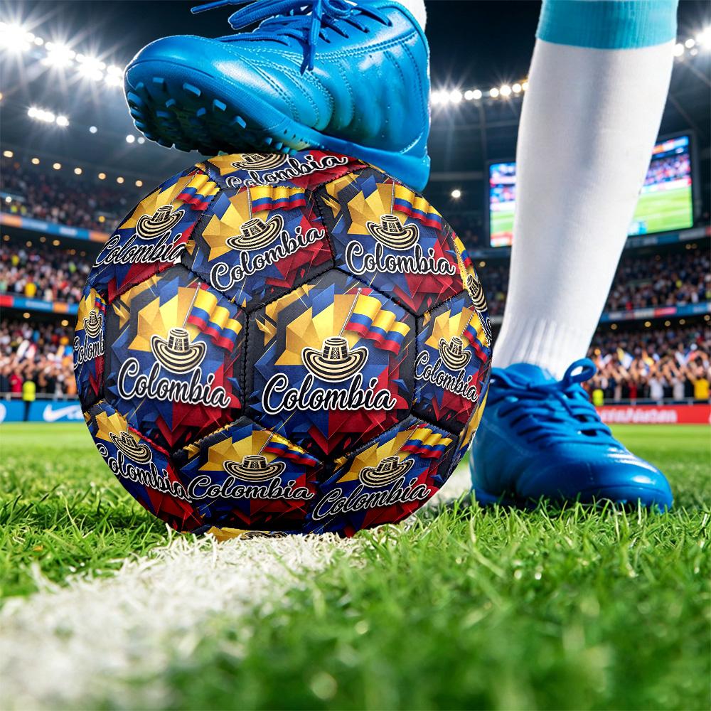 Colombia Football Printed Size 5 Soccer Ball Wear Resistant Standard Adult Training Football Fan Gift for Indoor Outdoor Match Sports