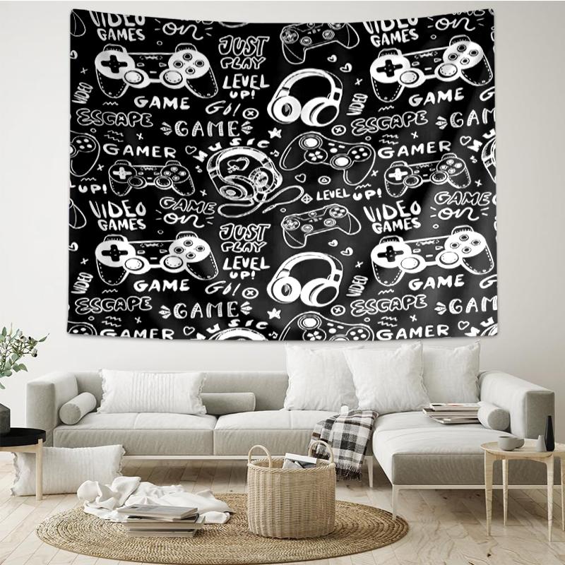 Game-Controller Print Tapestry, Backdrop, Easy Setup, Ideal for Bedroom, Office & Living Room, with Aesthetic Wall Hanging Decor.