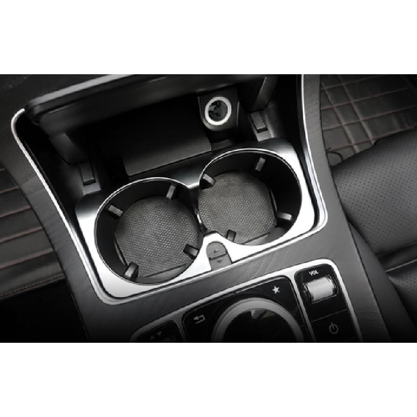 ABS Silver Middle Console Water Cup Frame Trim For Benz C-Class W205 2015-