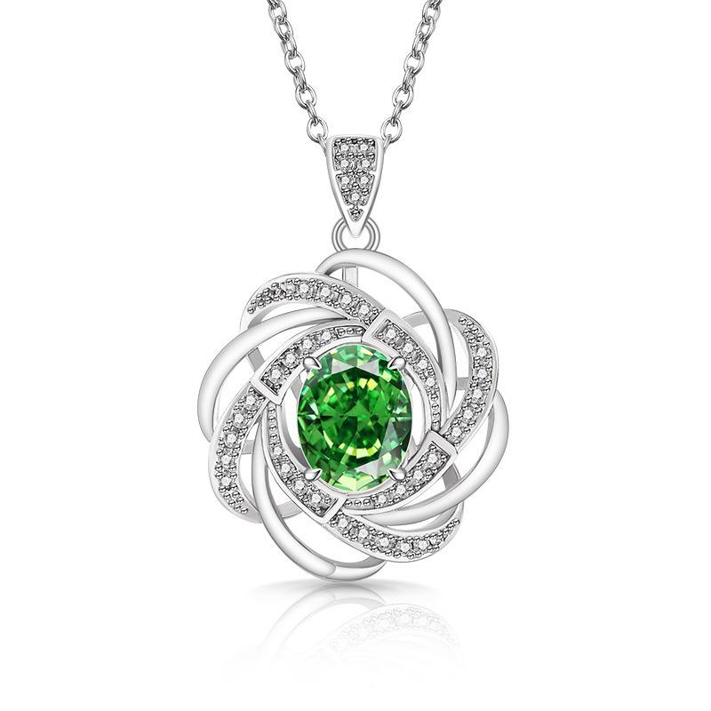 925 Sterling Silver Fashion Light Luxury Ice Flower Cut Zircon Cosmic Star Necklace Birthday Party Anniversary Gift