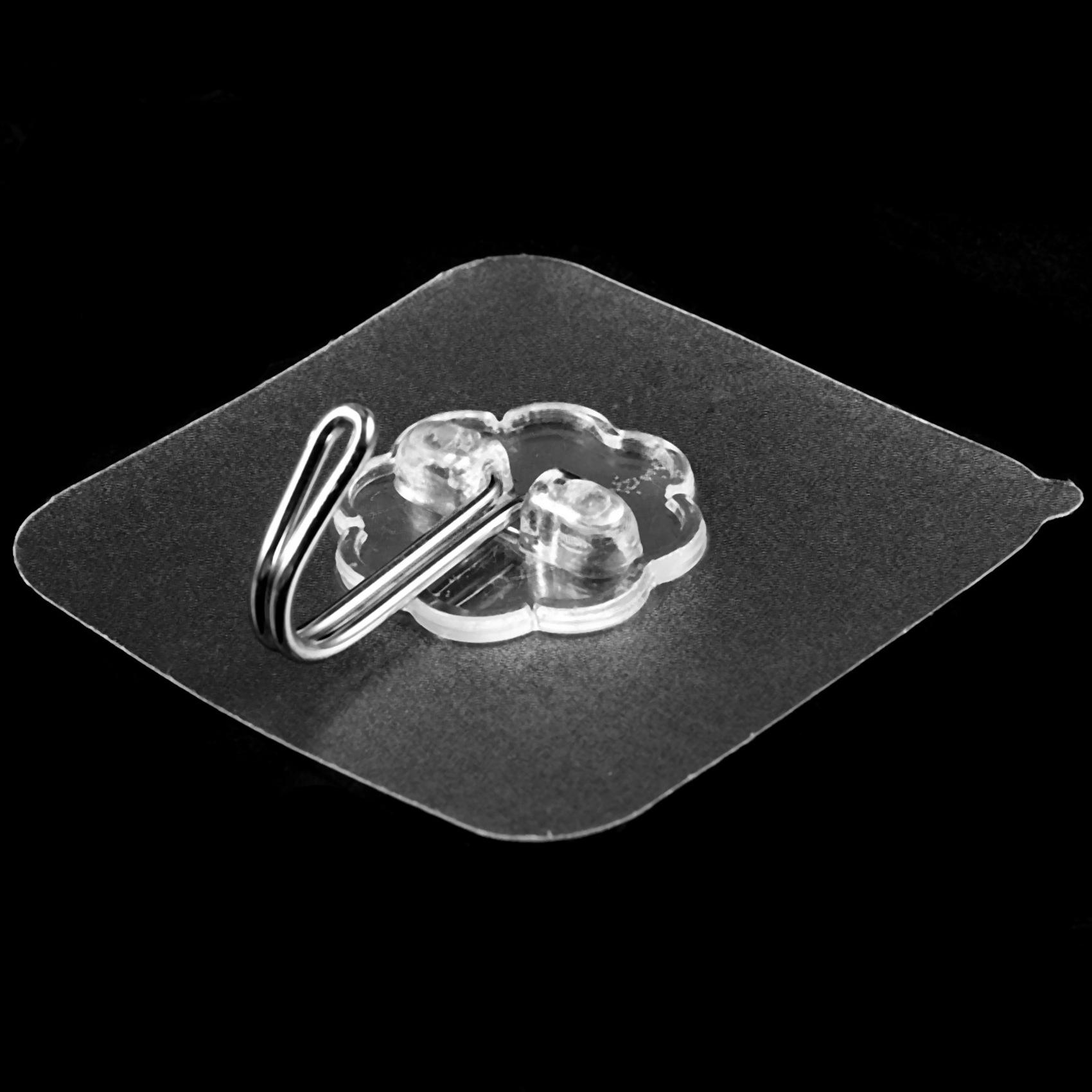 ABWR-30 Packs Reusable Adhesive Hooks,Transparent Heavy Duty Wall Hooks With No Scratch, Waterproof And Oilproof