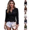 Women's Long Sleeve Color T-Shirt Top Casual Fashion Basic Tee for Everyday Wear