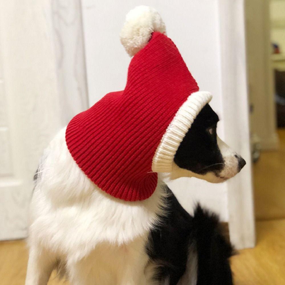 Yün Yeni Yıl Kedi Yün Şapka Örme Köpek Noel Şapka Sıcak Köpek Şapkaları Evcil Hayvan Kış Yün Şapka Noel