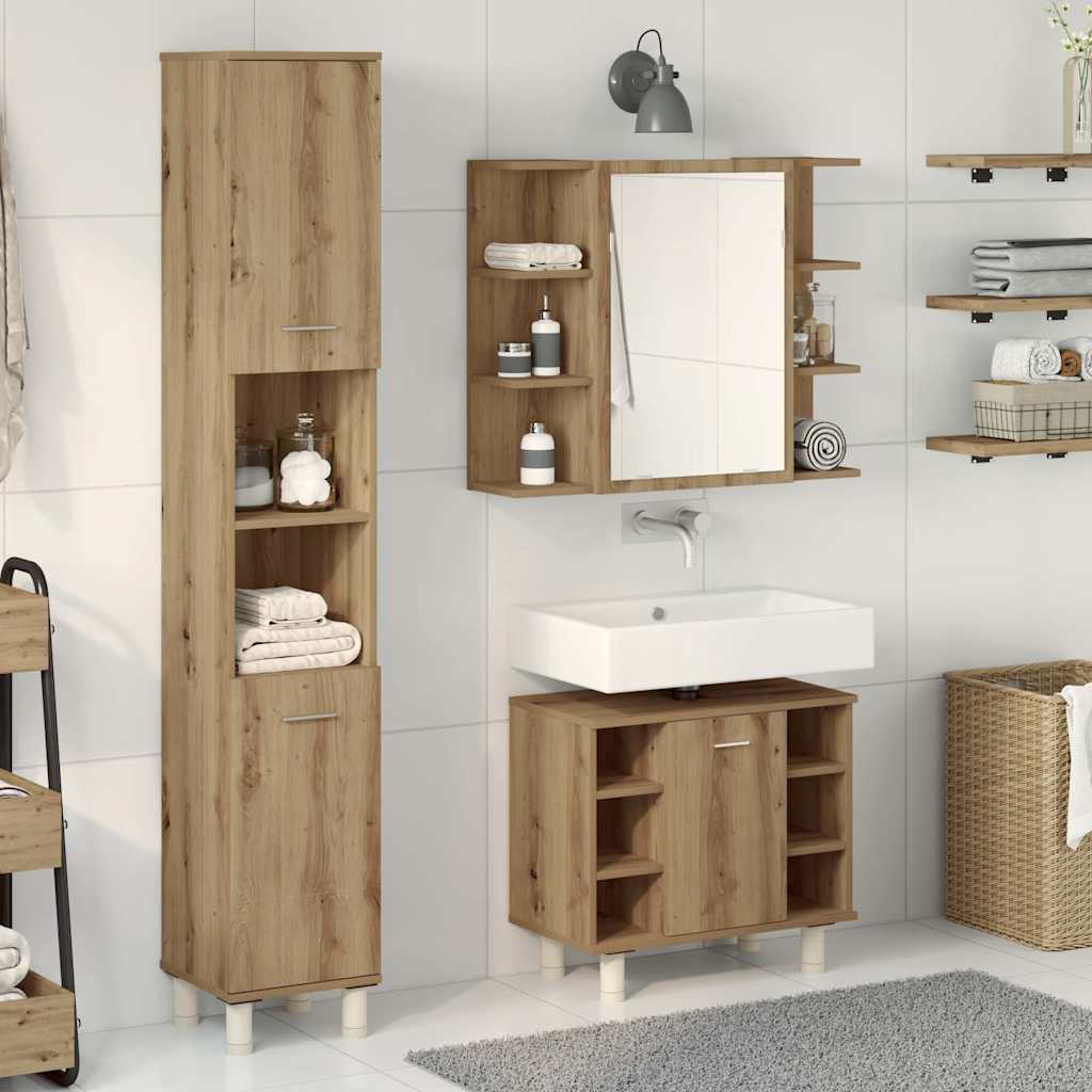 Vidaxl 3-Piece Bathroom Furniture Set, Artisan Oak
