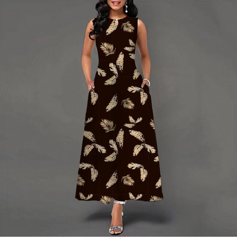2025 New Fashion Trend Dresses Spring Summer Printed Waist Dresses Fashion Women's