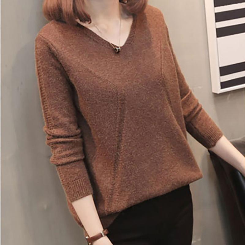 Hooded Sweater with Buttons on The Back for Women Stylish Slimming Knitted Sweater with Solid Color Base