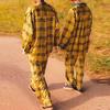UNIQLO Marni Collaboration SS22 Plaid Straight Leg Casual Pants Women bottoms Mustard 449552-49