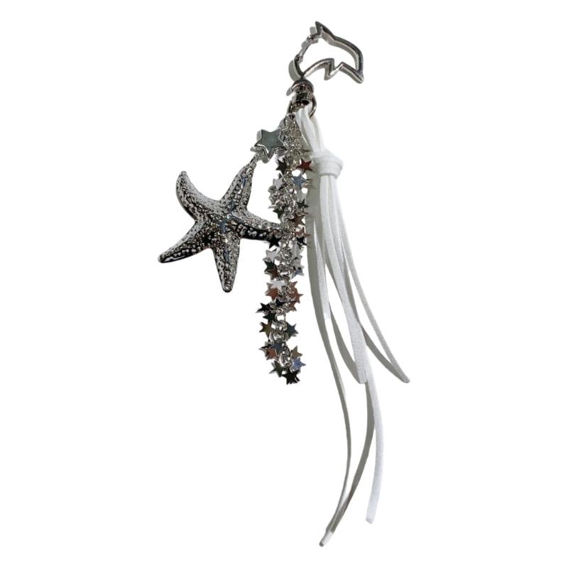 Handmade Star Tassels Keychain For Crossbody Bags Stylish Alloy Metal Fashionable Crossbody Bag Charm Accessory 1