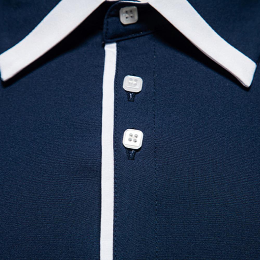 Męska czarna koszula z długim rękawem Modny kontrastowy kolor Kurtka jednolita Wiosna Jesień Casual Biały Ubranie