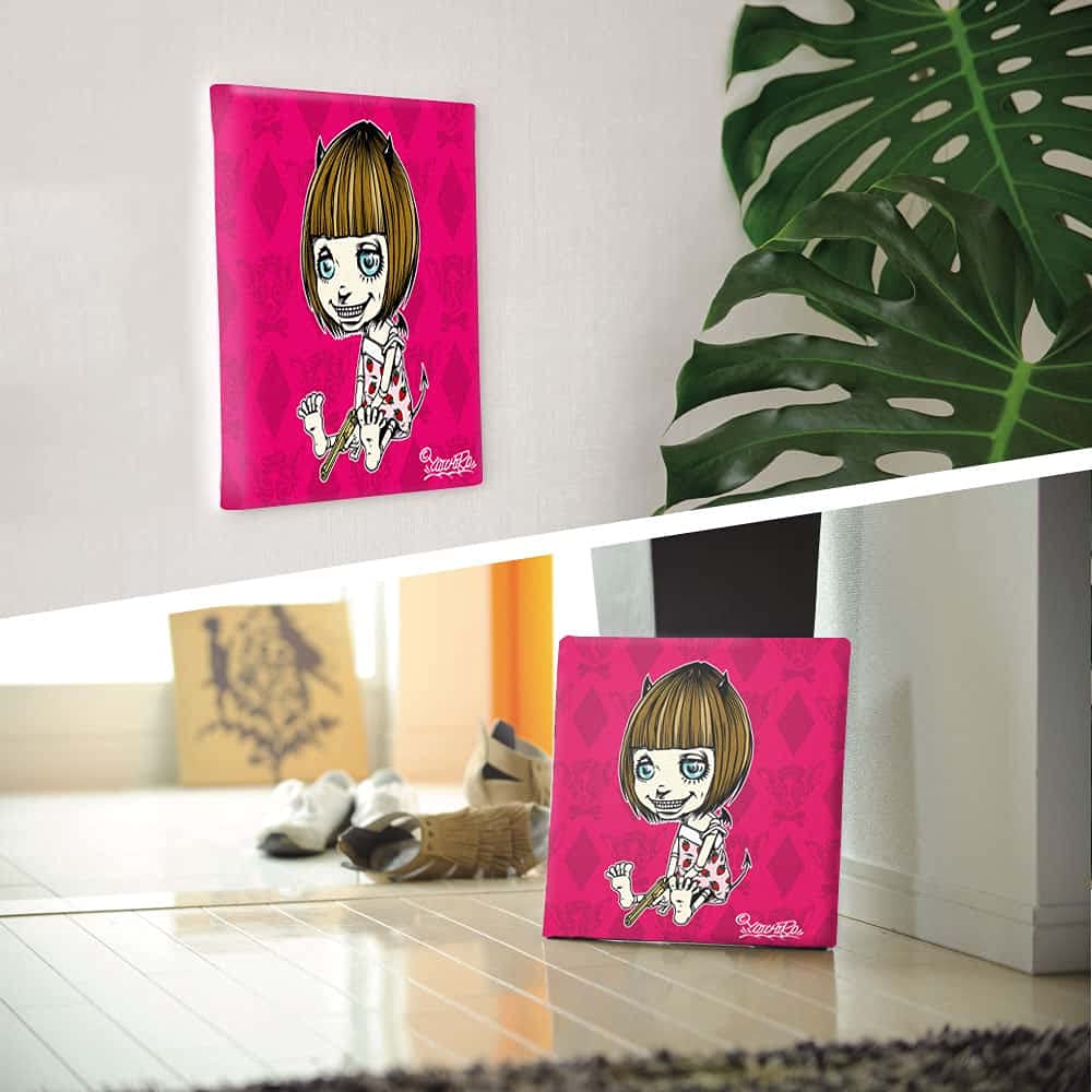 Pop Punk Art Panel 57cm X 57cm L Size Made In Japan Poster Stylish Interior Makeover Living Room Interior Pink Illustration Character Fabric Panel