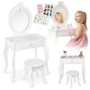Coiffeuse Enfant - GREEN SERIES - GS3310 - Bois Et MDF - Miroir Plexi - Autocollants Inclus