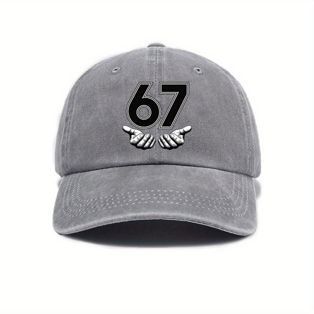 New SIX SEVEN printed baseball cap women's washed retro baseball cap autumn and winter cap