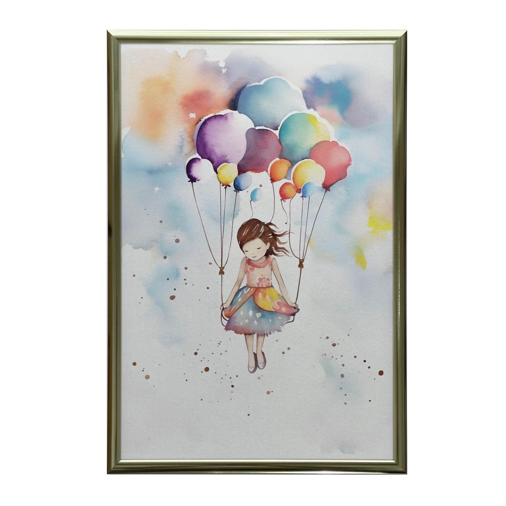 Balloon Lightness Balloon Lightness, 30X40 Cm, White Wooden Frame, 230 Gsm Matte Paper