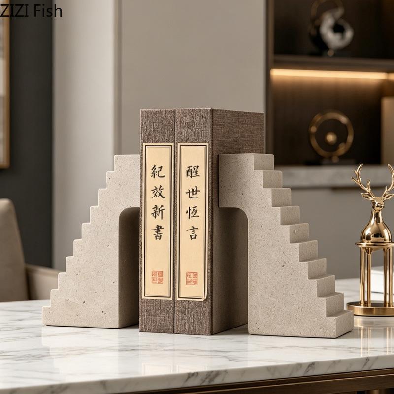 Minimalist Geometric Sandstone Staircase Handicrafts Ornaments Desk Decoration Creative Resins Sculpture Room Aesthetic Decor