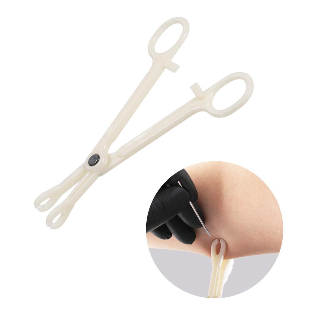Disposable Sterile Slotted Round Navel Forceps Clamp Ear Nose Piercing Tools